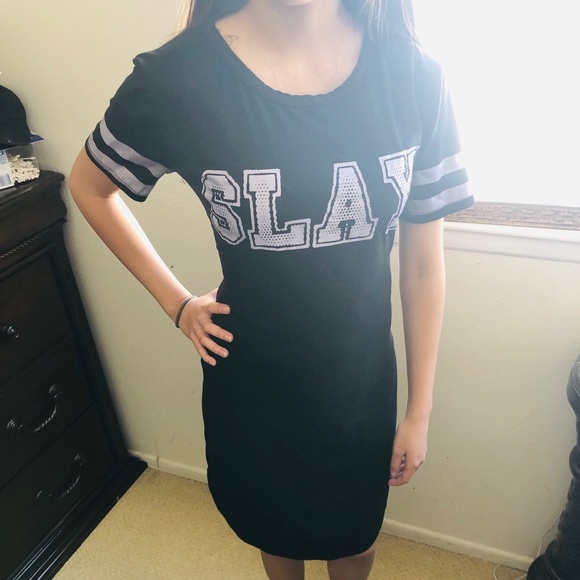 t shirt dress with writing